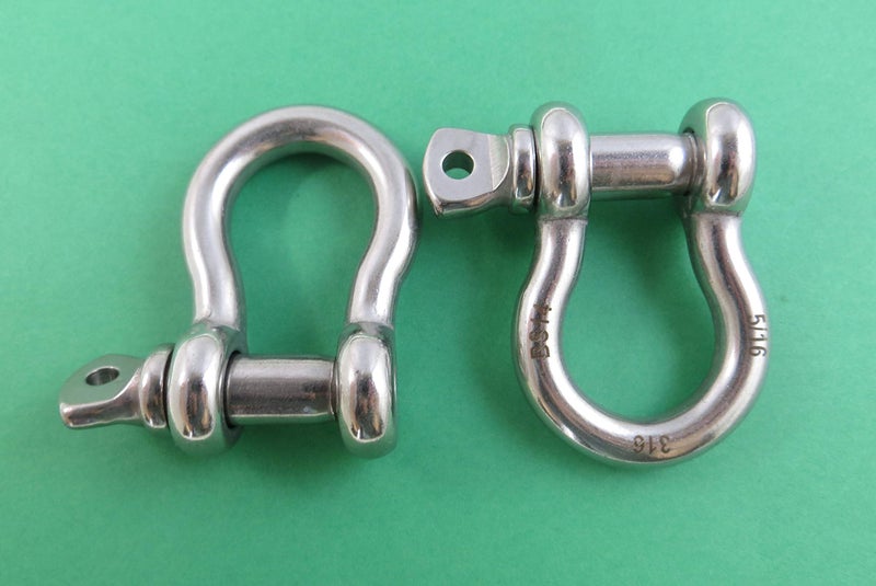 US Stainless 4 Foot Stainless Steel 316 Anchor Chain 1/4" (6mm) by 4 Foot with 2 Stainless Steel Oversized Shackles - Boat - Image 2
